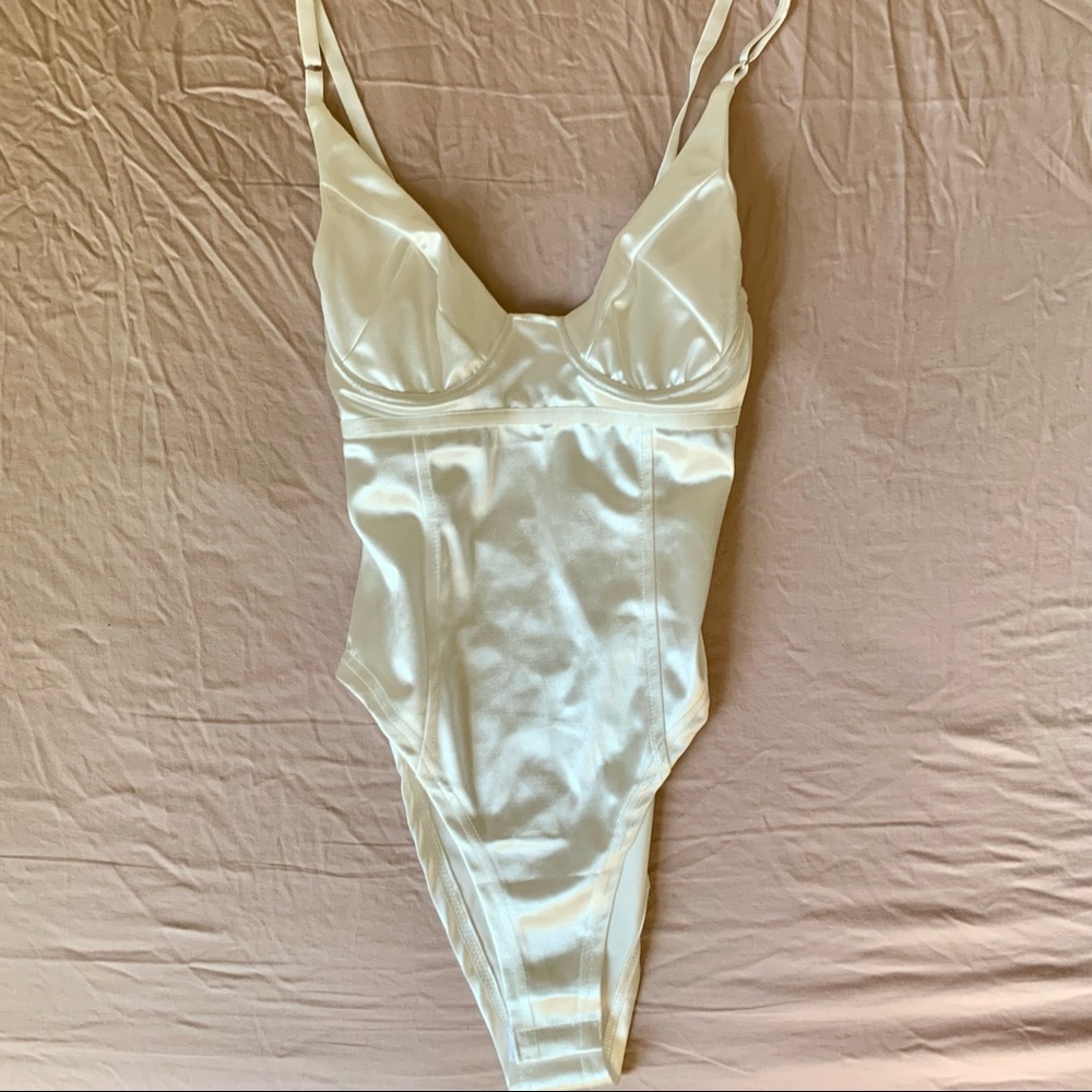 Off-White Satin Bodysuit